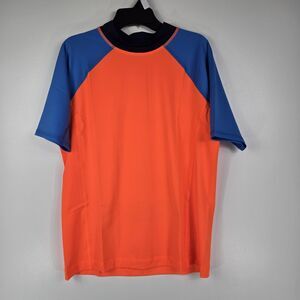 Land's End Boy's Size XL 14-16 Husky Rash Guard Short Sleeve Shirt NWOT
